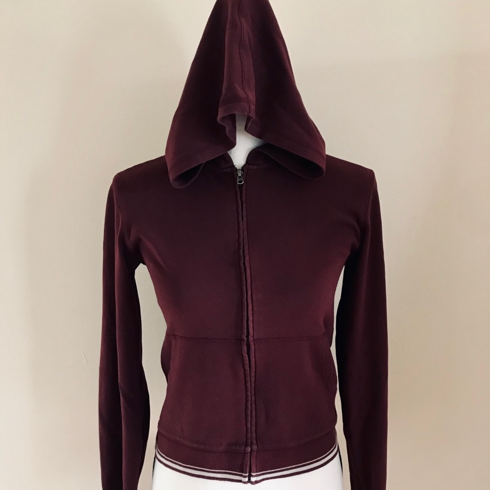Abercrombie & Fitch Burgundy Zip Up Hoodie
